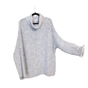 Free people she’s all that alpaca knit tunic sweater Peru made medium gray cozy